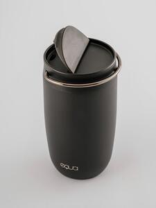 Sada 2 EQUA produktů Cup Black 300 ml termohrnek z nerezové oceli + Mismatch Graphite 750 ml ekologická skleněná lahev s obalem z umělé kůže