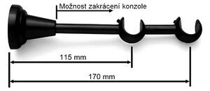 Garnýž kovová 100 cm dvouřadá - dvojitá 16 torino černá