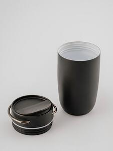 Sada 2 EQUA produktů Cup Black 300 ml termohrnek z nerezové oceli + Classy Dark Grey 680 ml ekologická termo lahev na pití z nerezové oceli