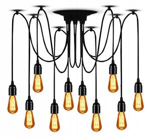 Toolight - Stropní lampa Spider 10xE27, černá, OSW-00019