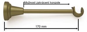 Garnýž kovová 100 cm jednořadá 16 paola zlatá antik