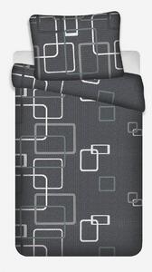 Jerry Fabrics Krepové povlečení Čtverce černobílá, 140 x 200 cm, 70 x 90 cm