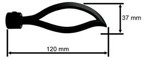 Garnýž kovová 100 cm dvouřadá - dvojitá 16 Blesk černá