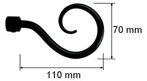 Garnýž kovová 100 cm jednořadá 16 Hák černá