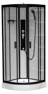 BPS-koupelny Hydromasážní box HYD-Lara 02A 80x80 cm černá/transparent