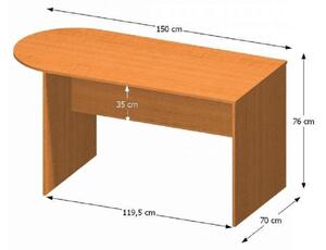 Kancelářský stůl s obloukem, trěšeň, TEMPO AS NEW 022