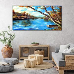 Obraz na plátně Obraz na plátně Lesní řeka mrak příroda
