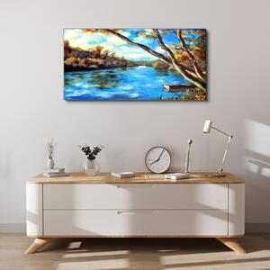 Obraz na plátně Obraz na plátně Lesní řeka mrak příroda