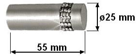 Garnýž kovová 100 cm jednořadá 19 Cylinder crystal satina