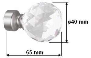 Garnýž kovová 100 cm jednořadá 19 Koule crystal satina