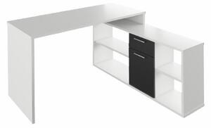 Počítačový stůl v bílé barvě v kombinaci s černou TK2091