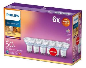 SADA 6x LED Stmívatelná žárovka Philips Warm Glow GU10/3,8W/230V 2200-2700K