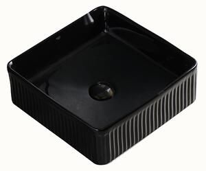 BPS-koupelny Keramické umyvadlo na desku HYD-AA-BL-375 37,5x37,5 cm, černé
