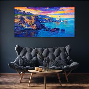 Obraz na plátně Obraz na plátně Pobřežní útesy západu slunce