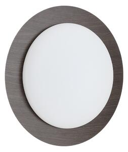 Kave Home Tmavé nástěnné světlo Novae 40 cm s dřevěným efektem
