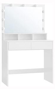 VASAGLE Toaletní stolek s osvětleným zrcadlem bílý
