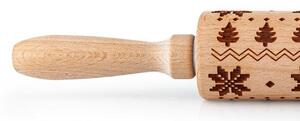 Dřevěný váleček se vzorem TORO 19cm vločka