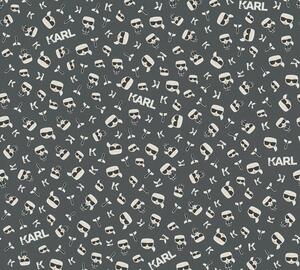 A.S. Création | Vliesová tapeta na zeď Karl Lagerfeld 37843-7 | 0,53 x 10,05 m | bílá, černá