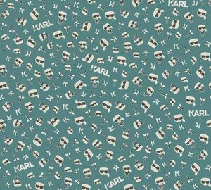 A.S. Création | Vliesová tapeta na zeď Karl Lagerfeld 37843-6 | 0,53 x 10,05 m | zelená, modrá, bílá, černá