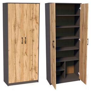 Regál Meble Bestseller 74 cm x 180 cm x 35 cm dub wotan, grafit