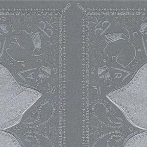 A.S. Création | Vliesová tapeta na zeď Karl Lagerfeld 37845-5 | 0,53 x 10,05 m | metalická, šedá