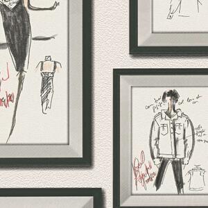 A.S. Création | Vliesová tapeta na zeď Karl Lagerfeld 37846-3 | 0,53 x 10,05 m | červená, bílá, černá