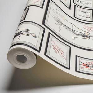 A.S. Création | Vliesová tapeta na zeď Karl Lagerfeld 37846-3 | 0,53 x 10,05 m | červená, bílá, černá