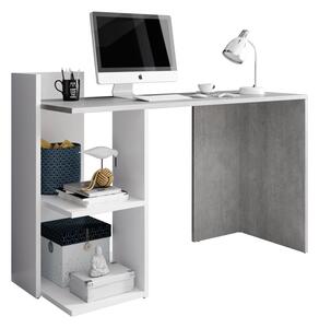 PC stůl, beton/bílý mat, ANDREO