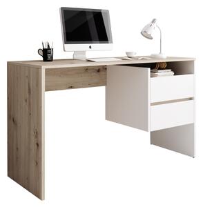 TEMPO PC stůl, dub artisan/bílý mat, TULIO