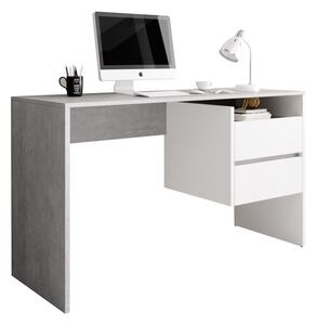 TEMPO PC stůl, beton/bílý mat, TULIO