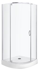 Novoterm Čtvrtkruhový sprchový kout NV-Splash 80x80 chrom/transparent + vanička