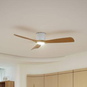 Stropní ventilátor Lucande LED Moneno bílá/dřevo DC tichý