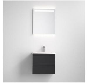 Koupelnová skříňka s umyvadlem VEDO + LED zrcadlo LED/10W/230V IP44 černá