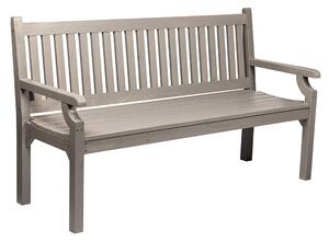 TEMPO Dřevěná zahradní lavička, šedá, 124 cm, KOLNA
