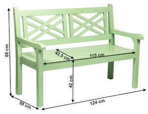 Dřevěná zahradní lavička, neo mint, 124 cm, FABLA