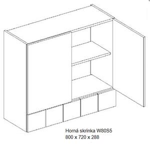 Kuchyňská skříňka ALINA / bílá - VÝPRODEJ Typ: Horní skříňka ALINA W 80 S5