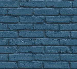 A.S. Création | Vliesová tapeta na zeď Attractive 35856-1 | 0,53 x 10,05 m | modrá, černá