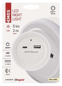 EMOS LED noční světlo P3323 s fotosenzorem do zásuvky 1456000200