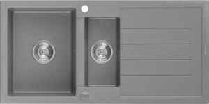 MEXEN - Andres granitový dřez 1.5 s odkapávačem 1000x500 mm, šedá 6515101510-71