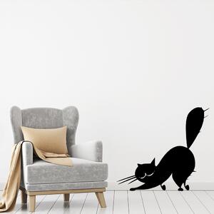 Živá Zeď Samolepka Naježená kočka Barva: černá