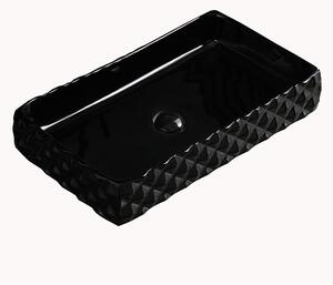 BPS-koupelny Keramické umyvadlo na desku HYD-PL-BL-605 60,5x34 cm, černé