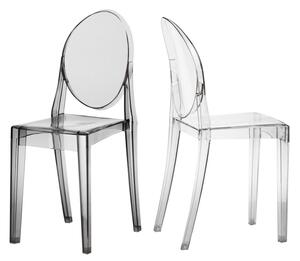 Židle Viki šedá transparentní šedá inspirovaná Victoria Ghost