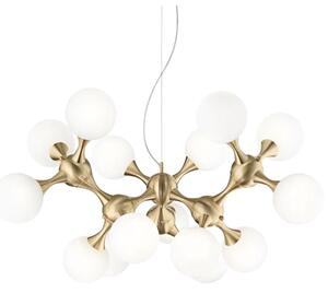 Ideal Lux - Lustr na lanku NODI 15xE14/28W/230V pr. 105 cm mosaz/bílá