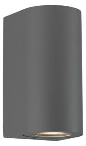 NORDLUX venkovní nástěnné svítidlo Canto Maxi 2 2x28W GU10 šedá čirá 49721010