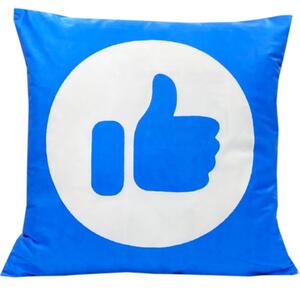 Povlak na polštář modrá - ikony jako facebook