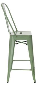Barová židle Paris Back s opěradlem zelená insp.Tolix
