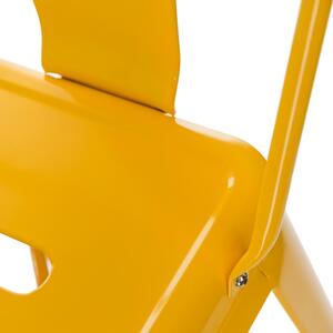 Barová židle Paris Back s opěradlem žlutá insp.Tolix