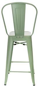 Barová židle Paris Back s opěradlem zelená insp.Tolix