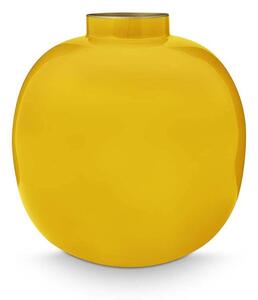Pip Studio kovová váza kulatá žlutá, 23 cm