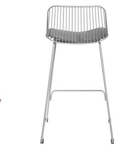 Židle barová DILL LOW šedá s šedým polštářem